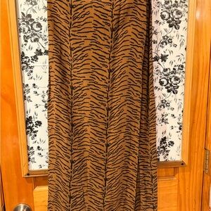 Jones New York Brown and Black Tiger-Print Maxi Skirt